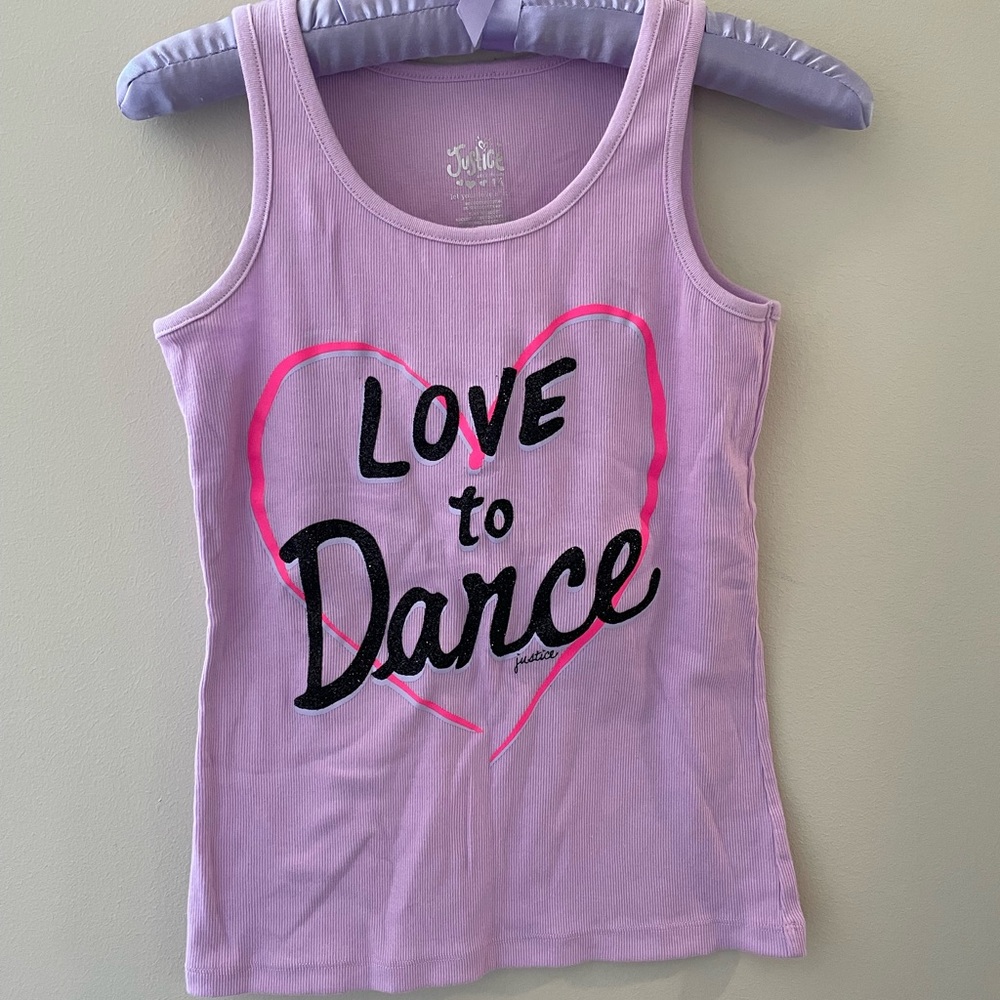 Justice rib knit tank lavender size 14